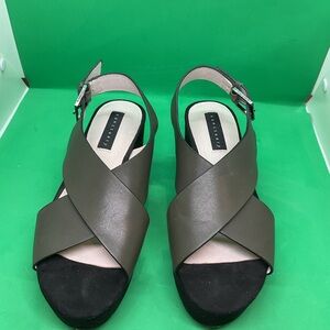 Sanctuary Olive Cross-Strap Sandals